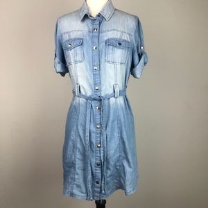 papaya denim dress